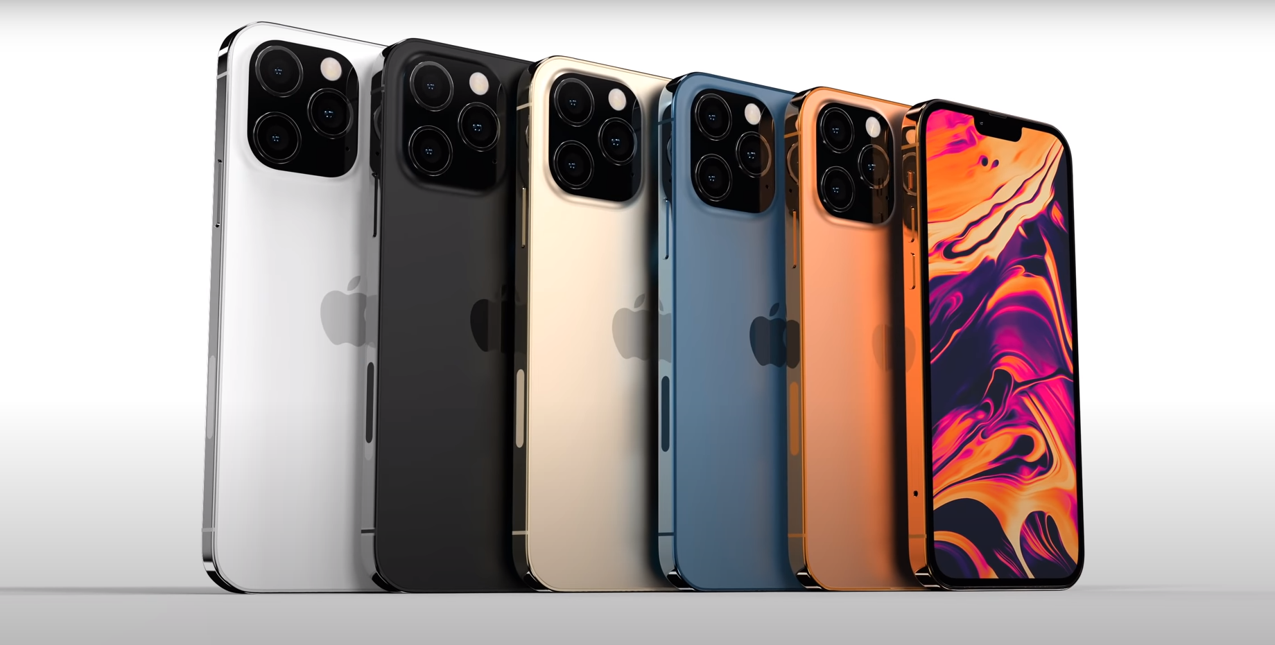 Свежие рендеры iPhone 13 Pro – дисплей на 120 Гц и новые цвета